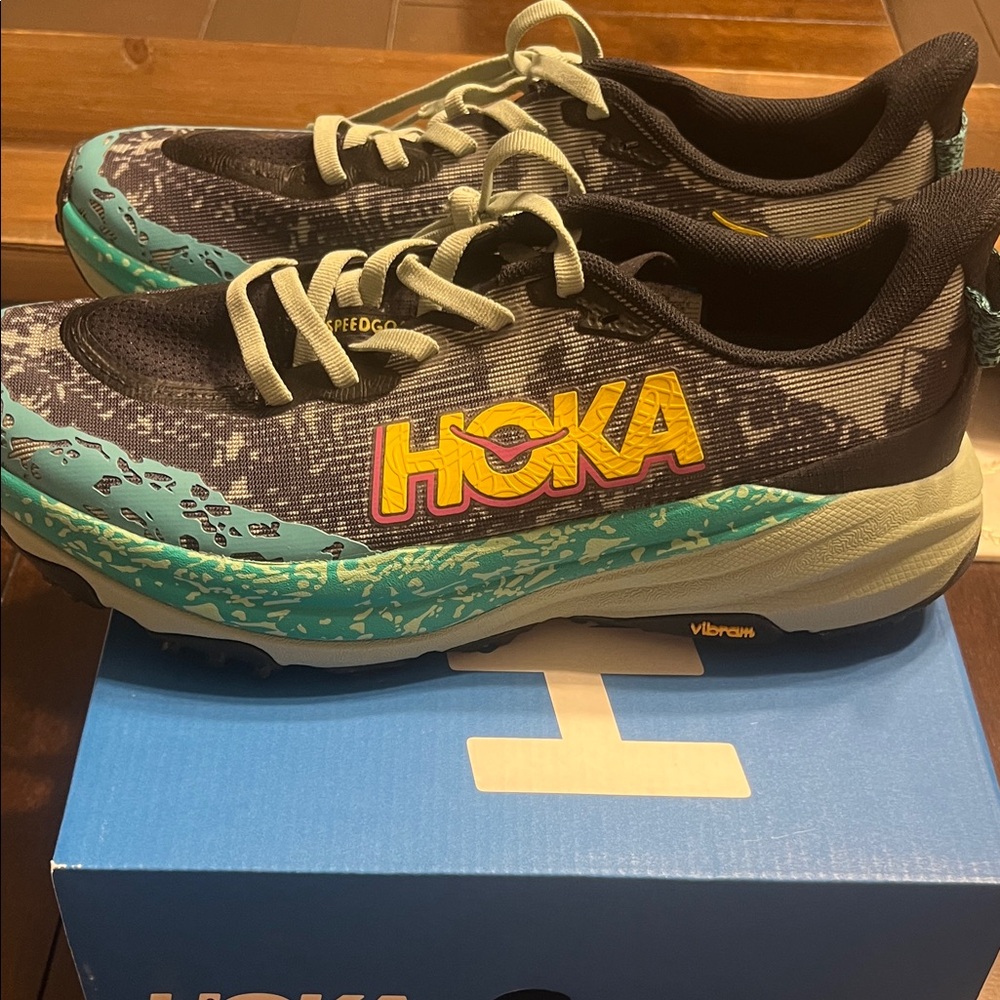 Brand new Hoka Black and Teal Trail Shoes - Picture 3 of 9